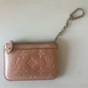 Louis Vuitton Light Pink Vernis Key Chain Wallet Monogram Pouch 2016